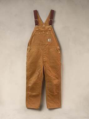 Carhartt Vintage Made in USA Duck Bib Overalls Brown 44x34